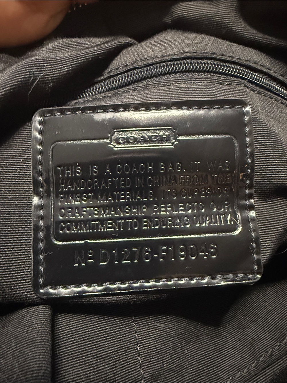 Coach Signature Canvas Tote in Black and Cream - Picture 9 of 10